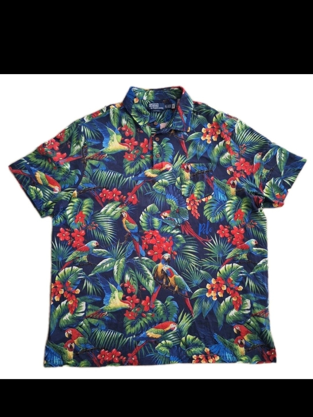 Polo Ralph Lauren Birds Floral Polo Shirt XXL NWOT Short Sleeve Multicolor